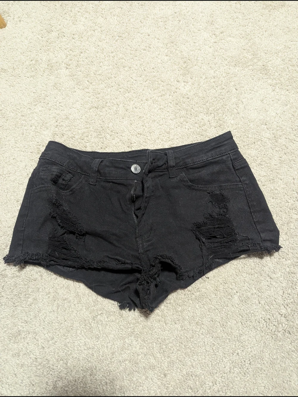 Black Distressed Women's Denim Shorts